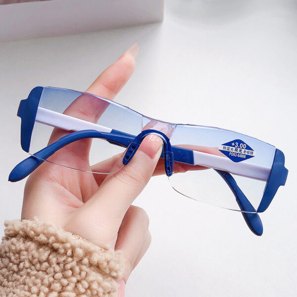 Frameless Dual-light Diamond Rimmed Fashion Anti-blue Light Presbyopic Glasses - Image 8