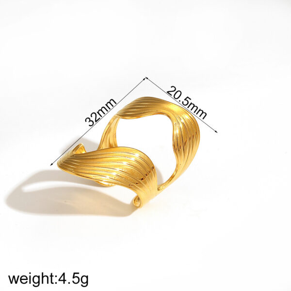 Geometric Ring Line Titanium Steel Ring For Women - Image 5