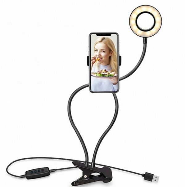 LED Selfie Ring Light for Live Adjustable Makeup Light-8cm Stand - Image 6