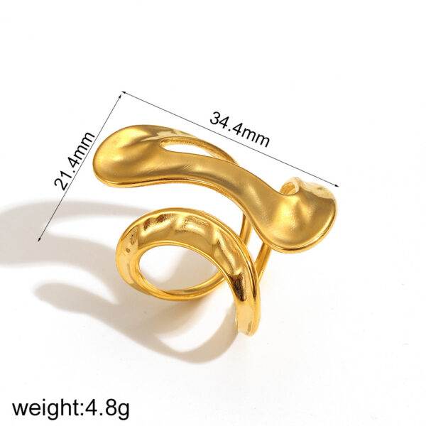 Geometric Ring Line Titanium Steel Ring For Women - Image 9