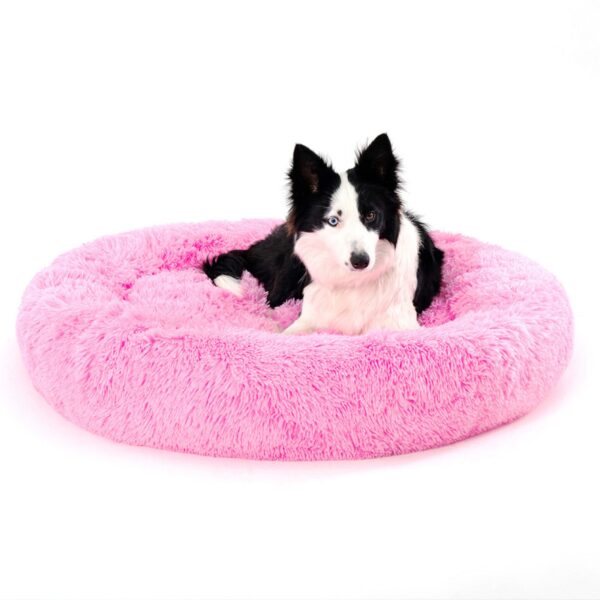 Fluffy Donut Dog Bed  Warm Soft Long Plush Pet Cushion Dog House Cat  Bed Washable Pet Sofa Mat Calming Samll Large Dog Beds - Image 6