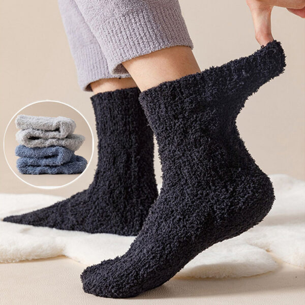 Winter Warm Fuzzy Coral Fleece Socks Women Men Velvet Thickened Home Sleepping Floor Socks - Image 7