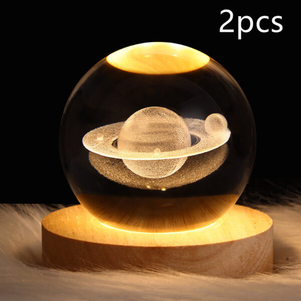 LED Night Light Galaxy Crystal Ball Table Lamp 3D Planet Moon Lamp Bedroom Home Decor For Kids Party Children Birthday Gifts - Image 5