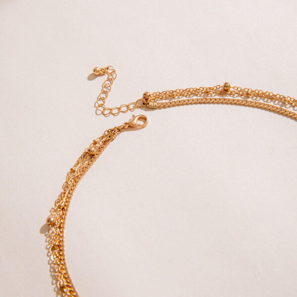 Popular Golden Rose Three-layer Necklace - Image 3