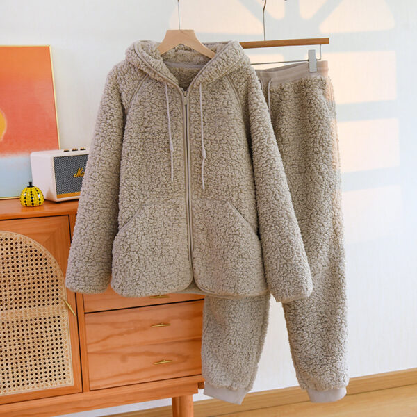 Two-piece Flannel Cute Hooded Thickened Loungewear Autumn And Winter - Image 8