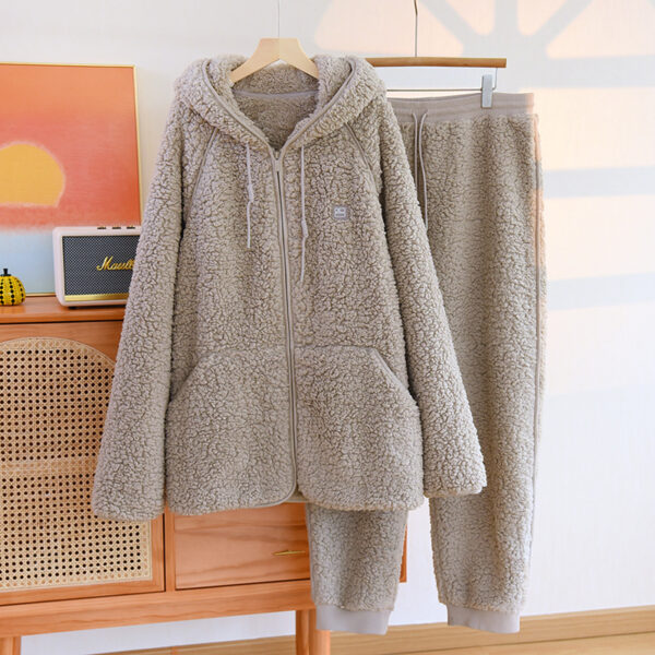 Two-piece Flannel Cute Hooded Thickened Loungewear Autumn And Winter - Image 3