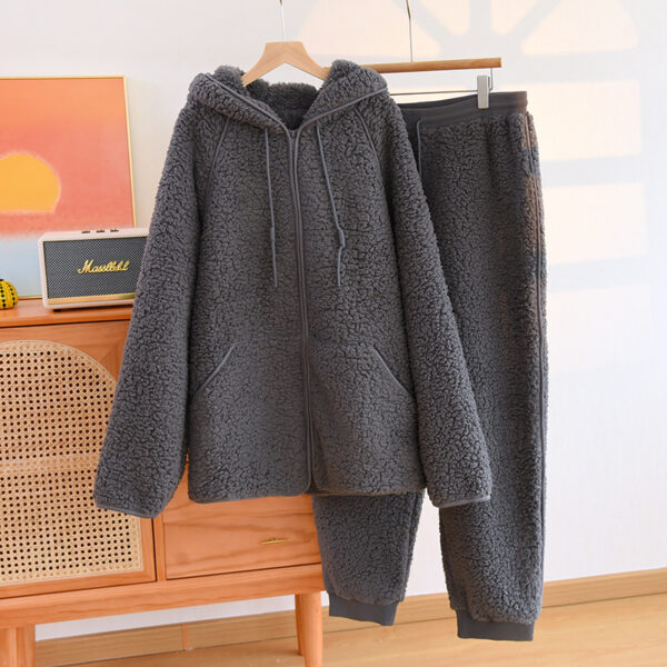 Two-piece Flannel Cute Hooded Thickened Loungewear Autumn And Winter - Image 9