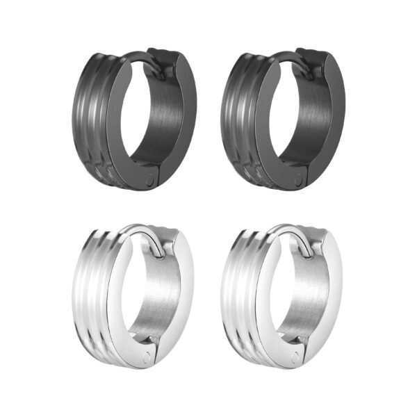 Stainless Steel Three-ring Ear Ring - Image 3