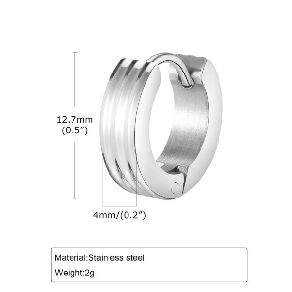 Stainless Steel Three-ring Ear Ring - Image 5