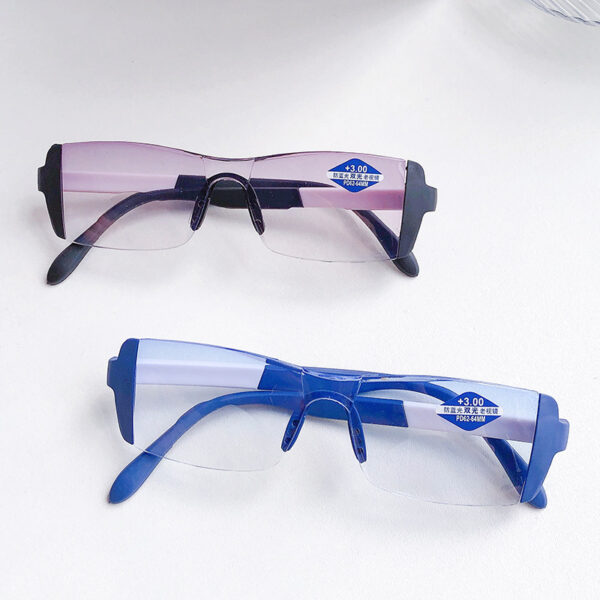 Frameless Dual-light Diamond Rimmed Fashion Anti-blue Light Presbyopic Glasses - Image 6