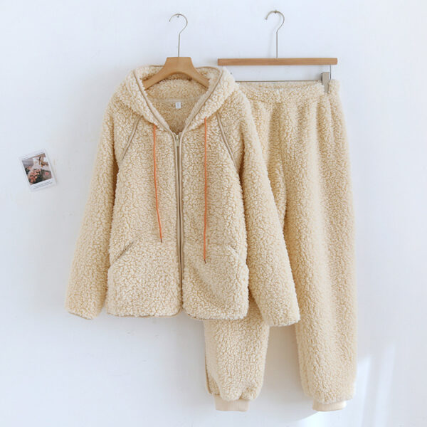 Two-piece Flannel Cute Hooded Thickened Loungewear Autumn And Winter - Image 2