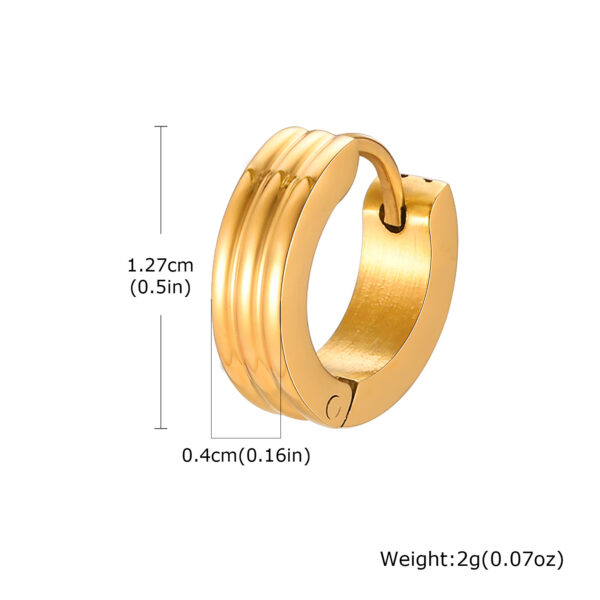 Stainless Steel Three-ring Ear Ring - Image 2