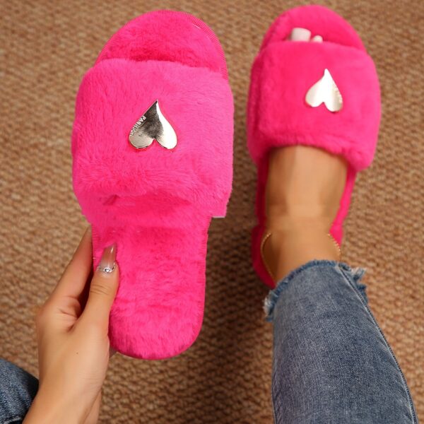 Fluffy Slipper Fall Winter Warm Home Fur Furry Slippers Women Plush Shoes Indoor House Fuzzy Flip Flops Female Padded Fleece Living Bedroom - Image 3