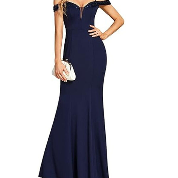 Women's Clothing Off-neck Sling Evening Long Dress - Image 4