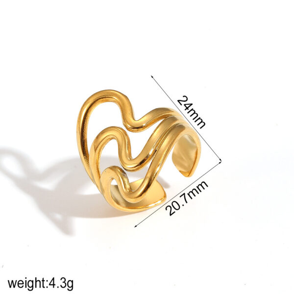 Geometric Ring Line Titanium Steel Ring For Women - Image 8