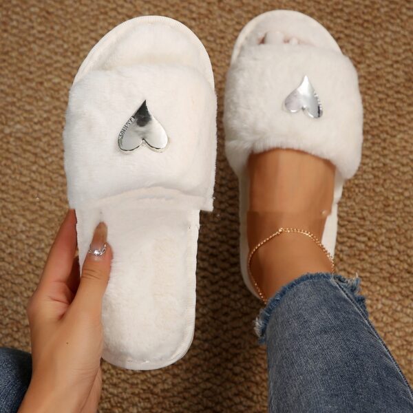 Fluffy Slipper Fall Winter Warm Home Fur Furry Slippers Women Plush Shoes Indoor House Fuzzy Flip Flops Female Padded Fleece Living Bedroom - Image 2