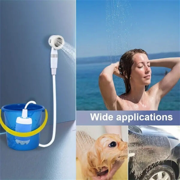 Outdoor Camping Shower Portable Electric Shower Gadgets Waterproof 5000mAh Rechargeable Battery Powered For Hiking Traveling - Image 5