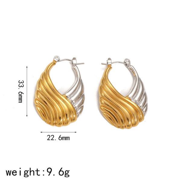 Niche Design Satchel Shape Stainless Steel Earrings - Image 5