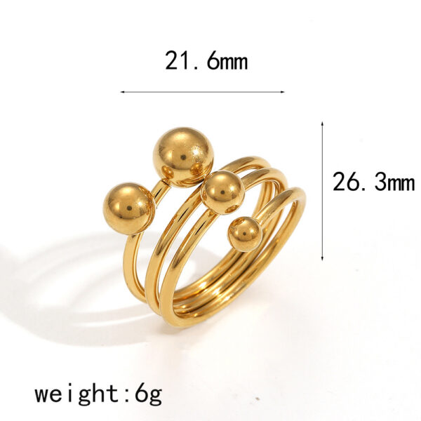 Round Ball Line Titanium Steel Ring Female Fashion - Image 9