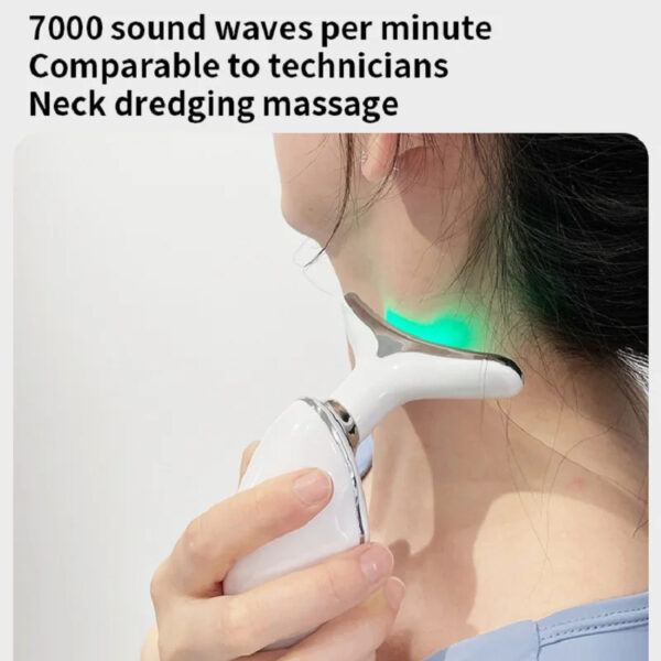 Neck Face Beauty Device Colorful LED Photon Therapy Skin Tighten Reduce Double Chin Anti Wrinkle Remove Lifting Massager - Image 2